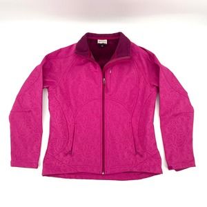 Double Diamond Womens Large Jacket Full Zip Softshell Polartec‎ Pink Coat Ski